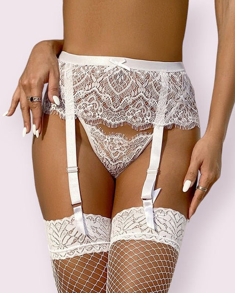 Porte-jarretelle large blanc